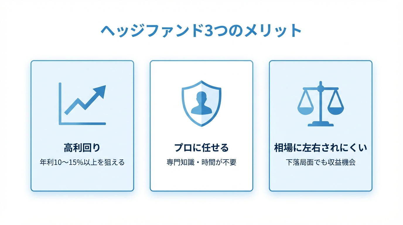 ヘッジファンドのメリット