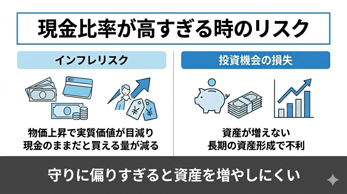 現金比率が高すぎる時のリスク